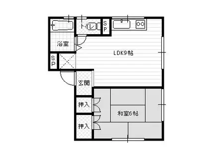 シングルハウスI(1LDK/2階)の間取り写真