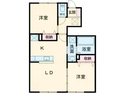 グランボナール(2LDK/1階)の間取り写真