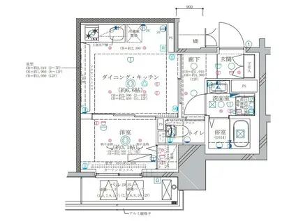 ディアレイシャス東別院II(1DK/3階)の間取り写真