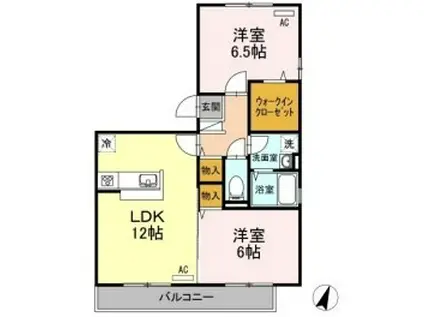 パーチェ(2LDK/3階)の間取り写真