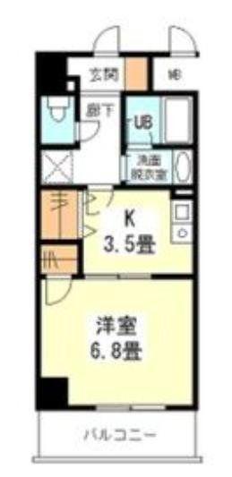 アネシス鶴見(1K/4階)の間取り写真