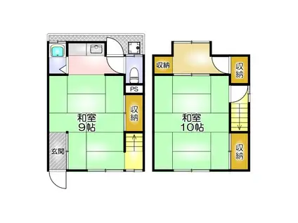 ウラベハイツ(2K/1階)の間取り写真