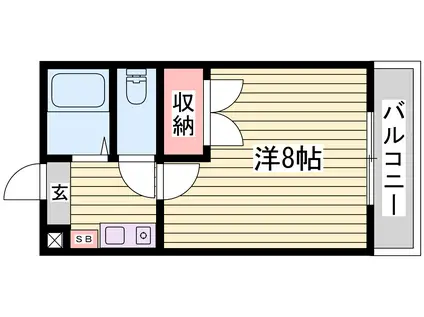 CASA北条(1K/1階)の間取り写真