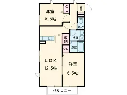 ハイムコンフォート(2LDK/1階)の間取り写真