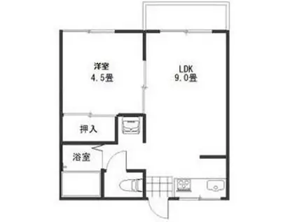 いずみハイツ石原II(1LDK/2階)の間取り写真