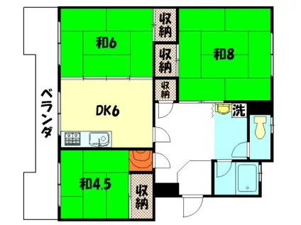 東大路高野第3(3DK/2階)の間取り写真