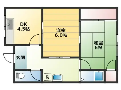 メゾン辻(2DK/2階)の間取り写真