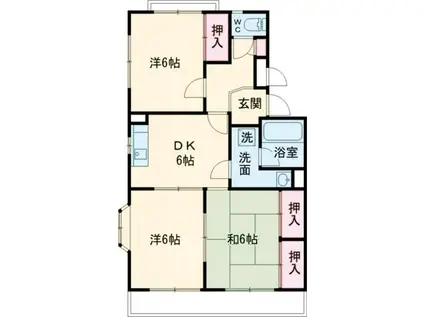 シベール二番館(3DK/2階)の間取り写真