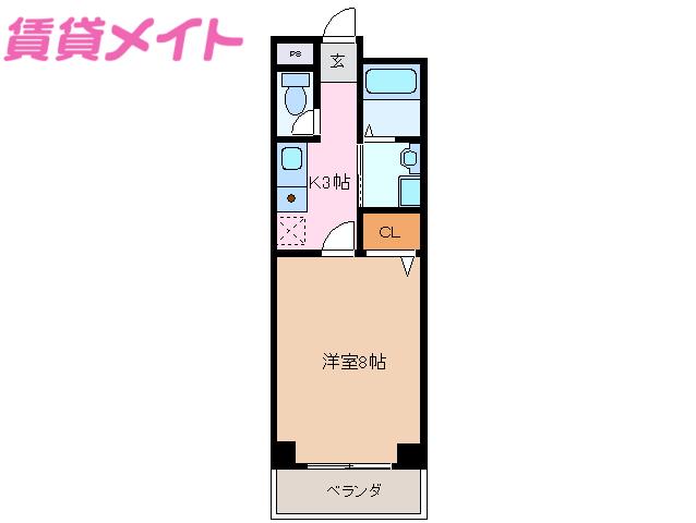 あかつき苑ハイツ I(1K/1階)の間取り写真