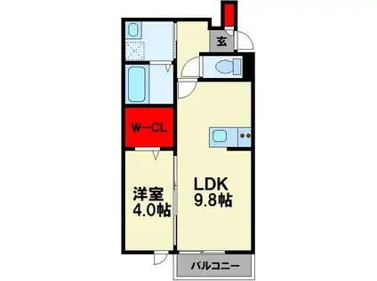 VITA(1LDK/1階)の間取り写真