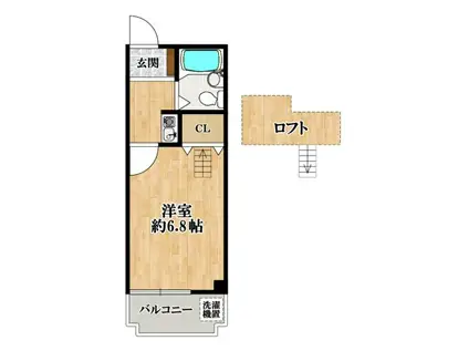 ふぁみーゆ河合(1K/3階)の間取り写真