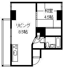 第一タテダビル(1DK/4階)の間取り写真