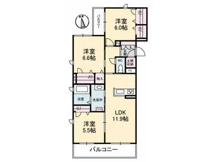 L´ECRIN翠(3LDK/2階)の間取り写真