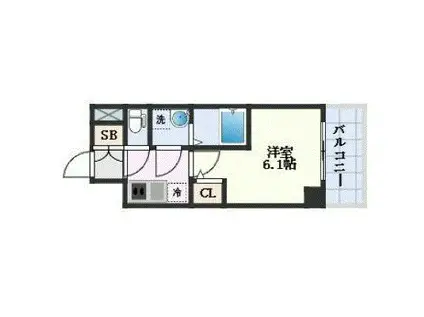 エスリード弁天町ノース RESIDENCE(1K/5階)の間取り写真
