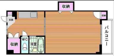 コンパーノ羽衣(1K/1階)の間取り写真