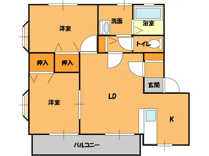 ファミーユB(2LDK/1階)の間取り写真
