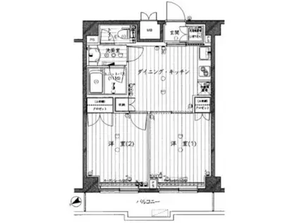 ルーブル品川南大井(2DK/5階)の間取り写真
