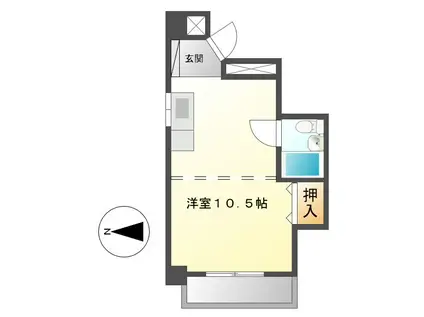 千早ハイリス(ワンルーム/3階)の間取り写真