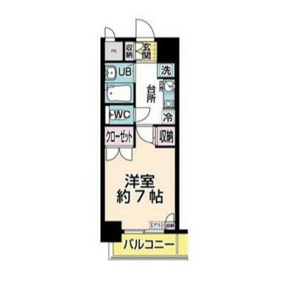 リバーシティ上杉(1K/12階)の間取り写真
