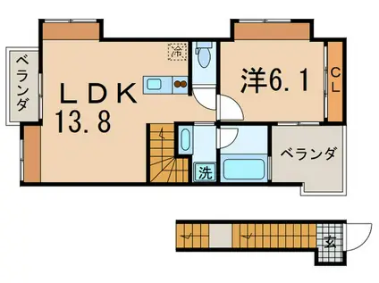 COURT MISOLA(1LDK/3階)の間取り写真