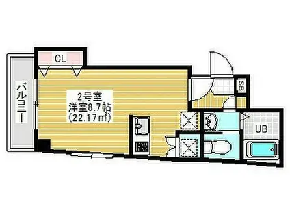 グラン・セントラル(1K/1階)の間取り写真