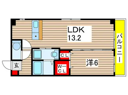 富士見NAMEKI MANSION(1LDK/10階)の間取り写真