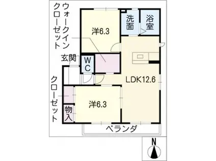 ステラ貴船(2LDK/3階)の間取り写真