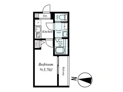 GRADUS大和田(1K/3階)の間取り写真