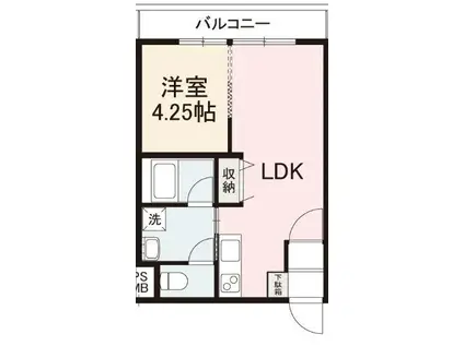 SENTIA ウエスト(1LDK/2階)の間取り写真