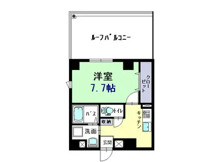 パスィフィーク(1K/4階)の間取り写真