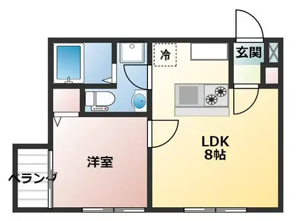 LYハイツ(1LDK/2階)の間取り写真