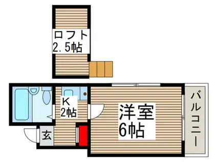 ベルメゾン青葉(1K/2階)の間取り写真