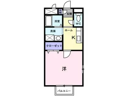 サンライズ富田(1K/1階)の間取り写真