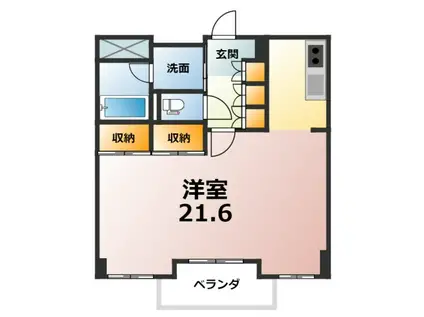 シャトーヨサミ(1LDK/4階)の間取り写真