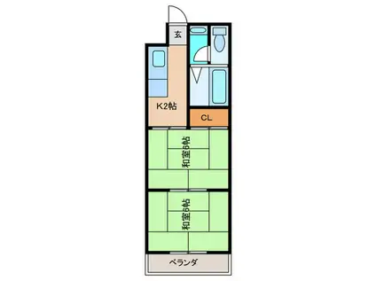 新菅原マンション(2K/4階)の間取り写真