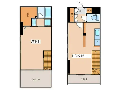 レジェンドスクエア三ツ境I(1LDK/5階)の間取り写真
