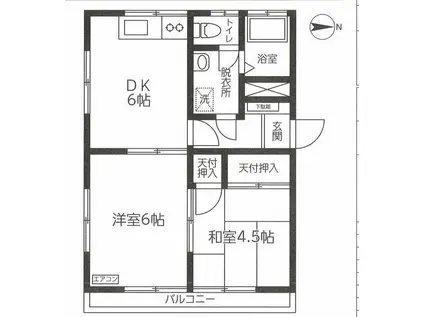 グリーンハイツ(2DK/1階)の間取り写真