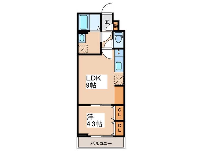 リブリ・淵野辺III(1LDK/2階)の間取り写真