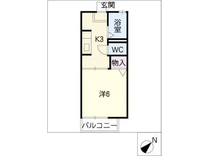 ラインハット(1K/1階)の間取り写真