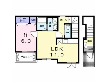 フローレンスN(1LDK/2階)の間取り写真