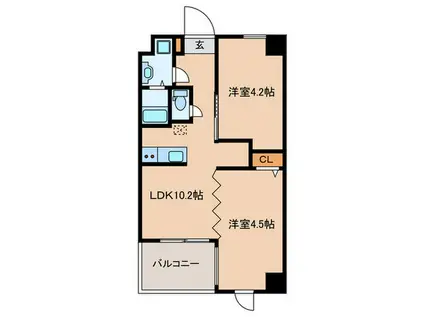 THE MARINA BAY(2LDK/5階)の間取り写真