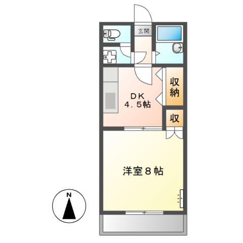 エルシャトー緑(1DK/1階)の間取り写真