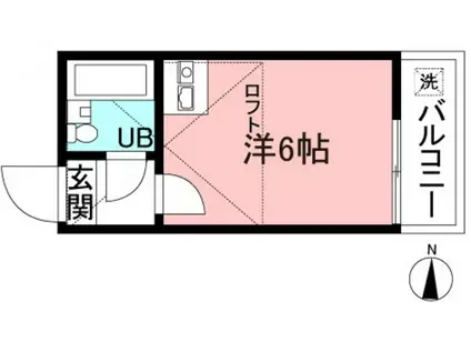 グレイスハイム淵野辺(ワンルーム/2階)の間取り写真