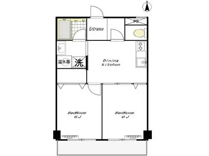 マンション芝公園(2DK/5階)の間取り写真