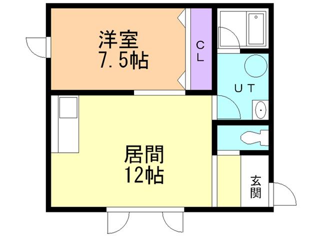 ハイツひとみ27(1LDK/1階)の間取り写真