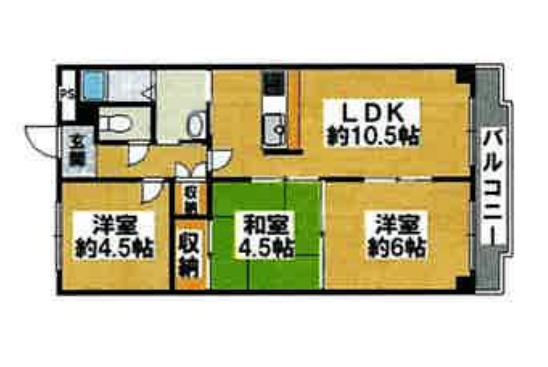 メゾン昆陽里(3LDK/1階)の間取り写真