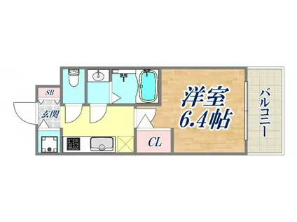 エスリード神戸兵庫駅マリーナスクエア(1K/3階)の間取り写真