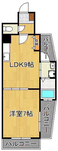 リード大手町(1LDK/2階)の間取り写真