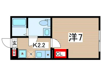 YMメゾン江戸川(1K/2階)の間取り写真