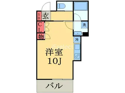 ラ・ポワール稲毛(ワンルーム/2階)の間取り写真